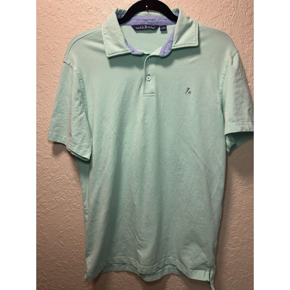 Tackle & Tides Men's Small Light Green Classic‎ Knit Polo #28